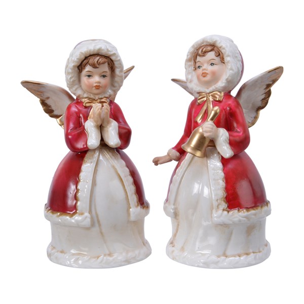 Decoratiune din portelan - Angel Christmas Red | Kaemingk