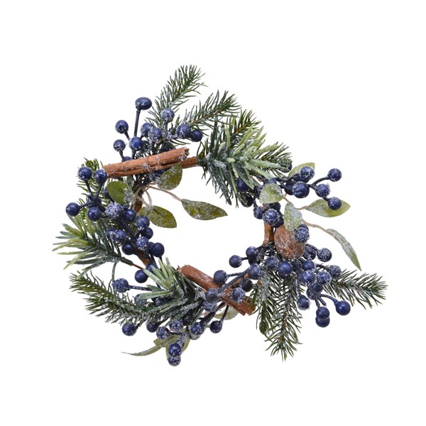  Decoratiune - Candle Ring Blue Berries 20 cm | Kaemingk 