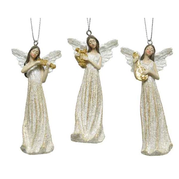 Decoratiune - Gold Glitter Angel with Hanger - mai multe modele | Kaemingk