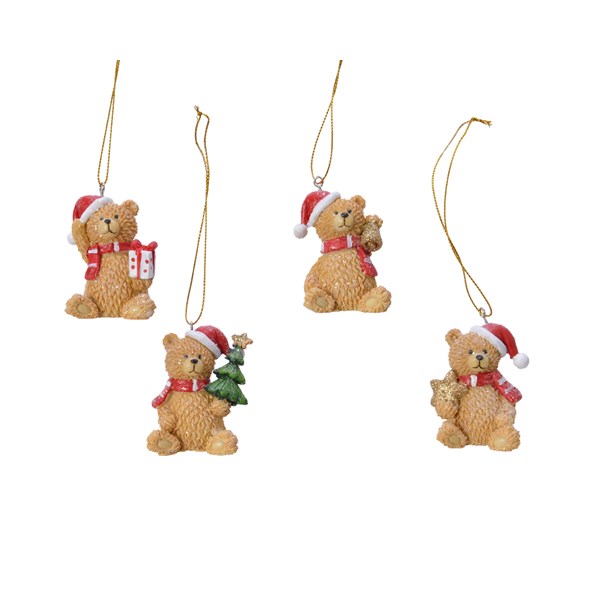 Decoratiune - Christmas Brown Bear with Hanger - mai multe modele | Kaemingk