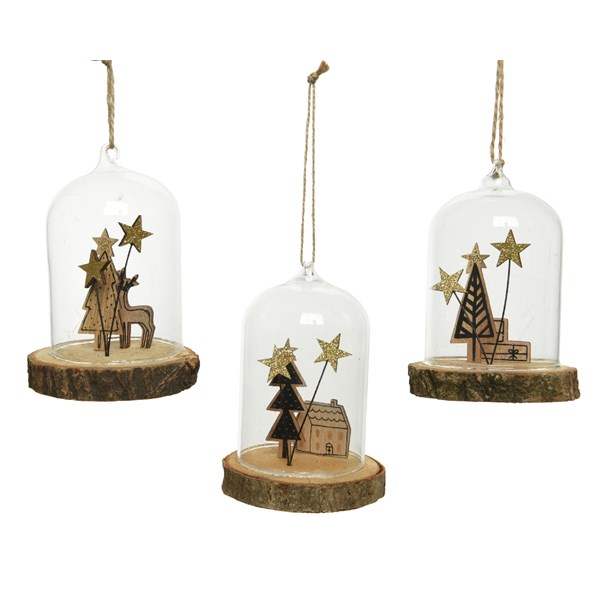 Decoratiune - Christmas Decor in Cloche with Hanger - mai multe modele | Kaemingk