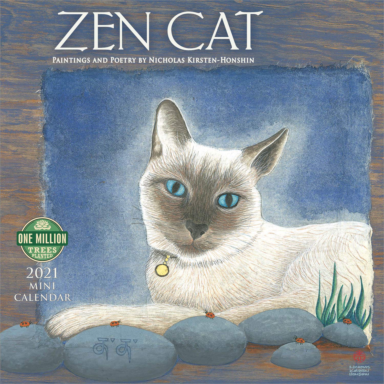 Calendar 2021 - Zen Cat Mini, 17.5x17.5 cm | Amber Lotus Publishing