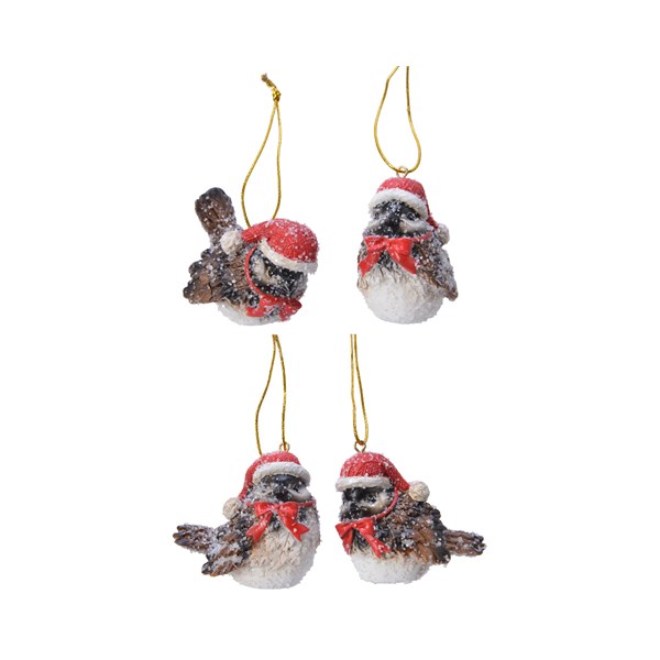 Decoratiune - Bird with Santa Hat - mai multe modele | Kaemingk