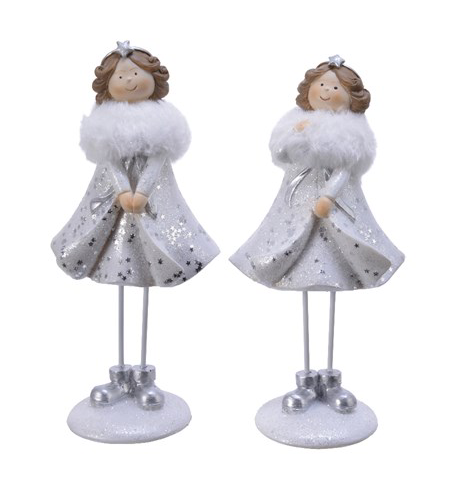 Figurina decorativa - White Glitter Girl - mai multe modele | Kaemingk