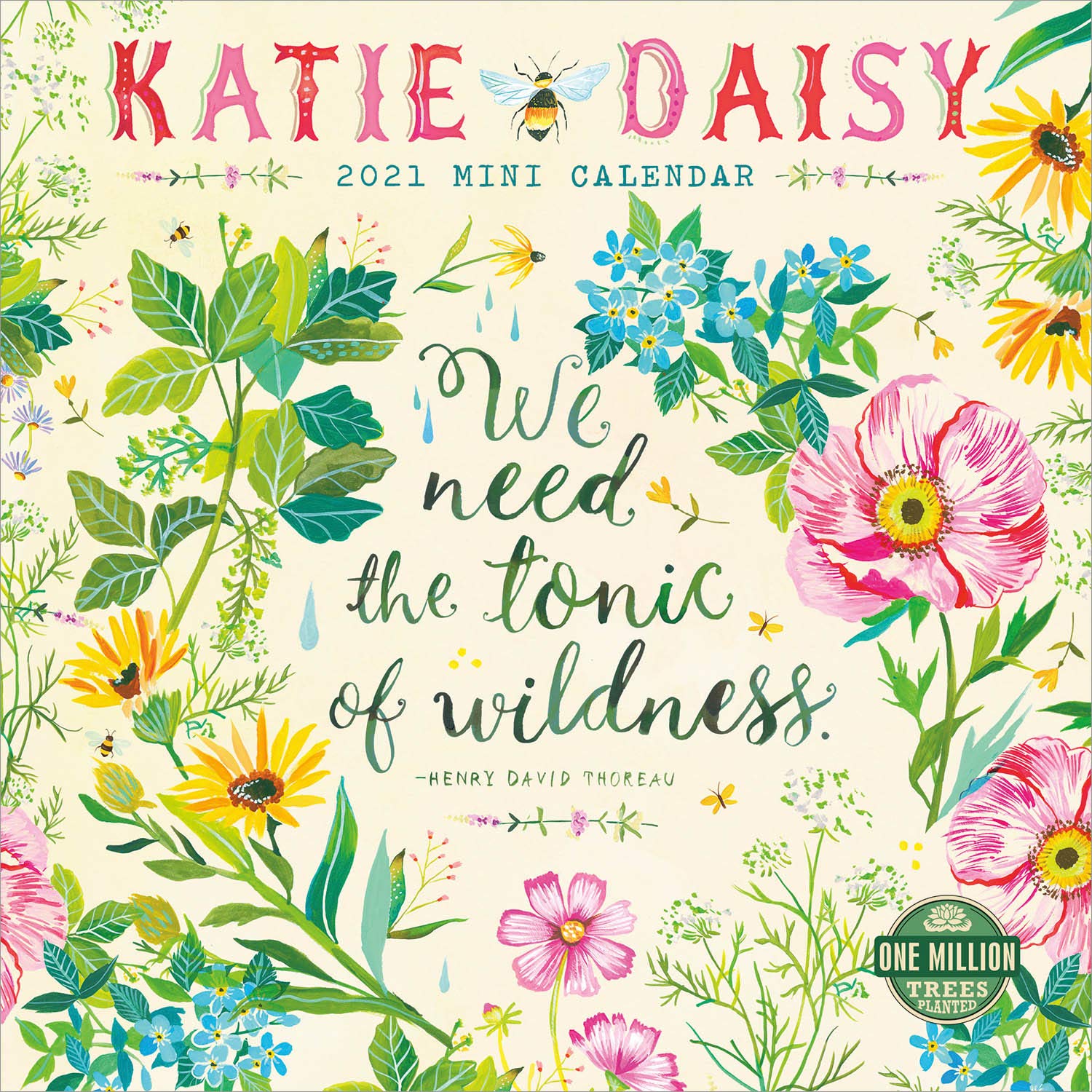 Calendar 2021 - Katie Daisy Mini, 17.5x17.5 cm | Amber Lotus Publishing