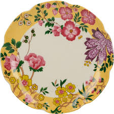 Farfurie-Katie Alice- Eastern Flora Canape Plate Mustard | Creative Tops