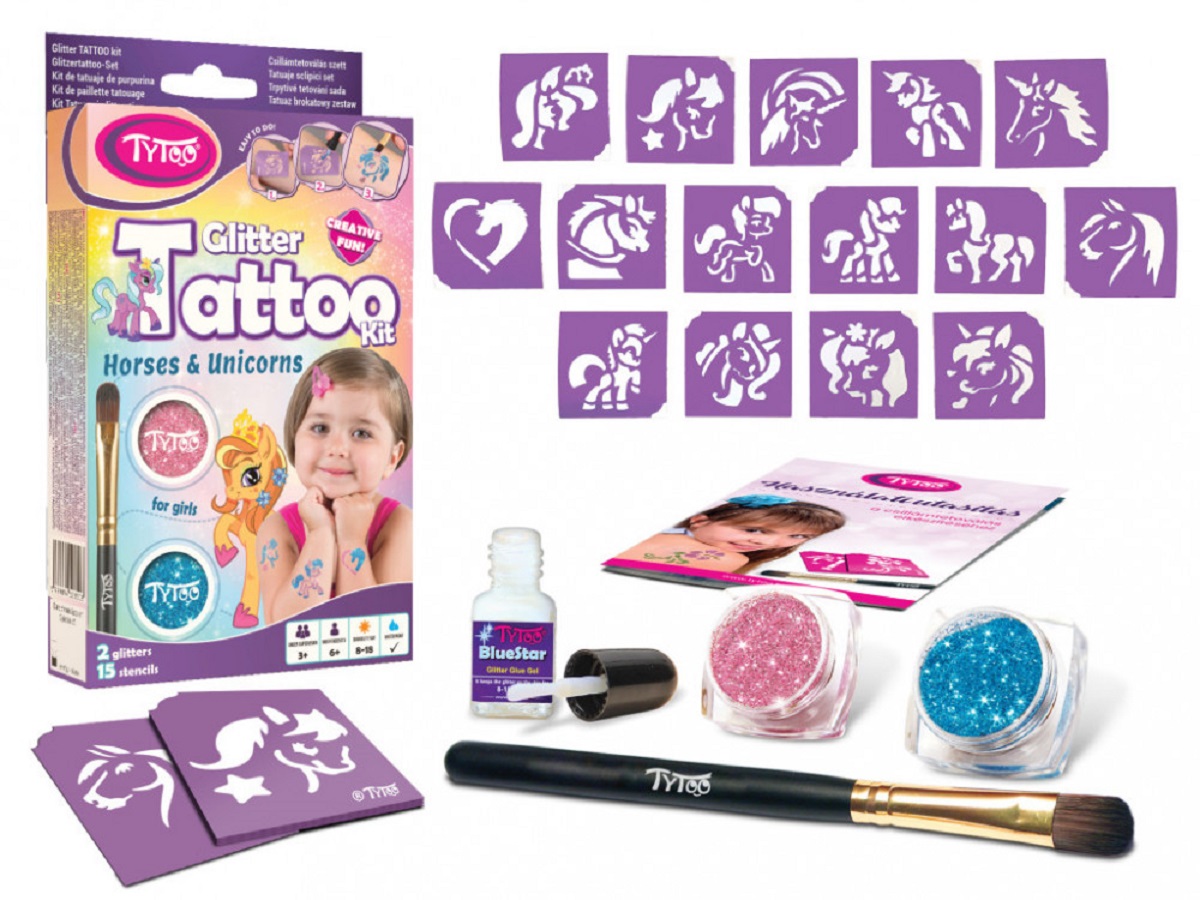 Set tatuaje cu sclipici - Cai si Unicorni  | Tytoo