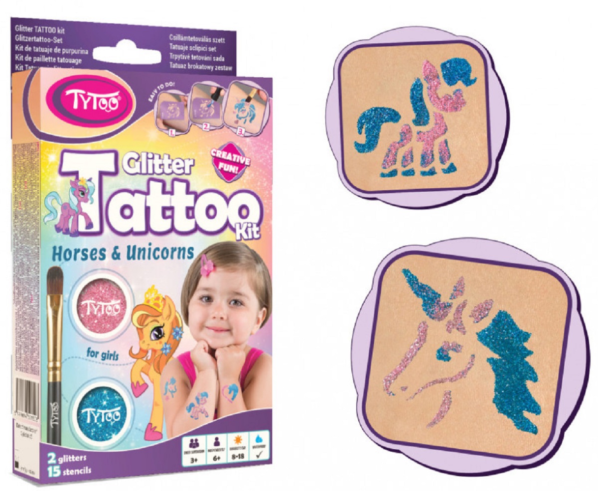 Set tatuaje cu sclipici - Cai si Unicorni | Tytoo - 1 | YEO