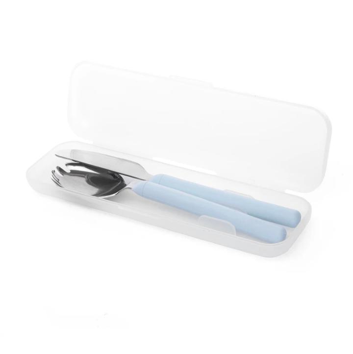 Set tacamuri - Spork & Knife, light blue | Kikkerland - 1 | YEO