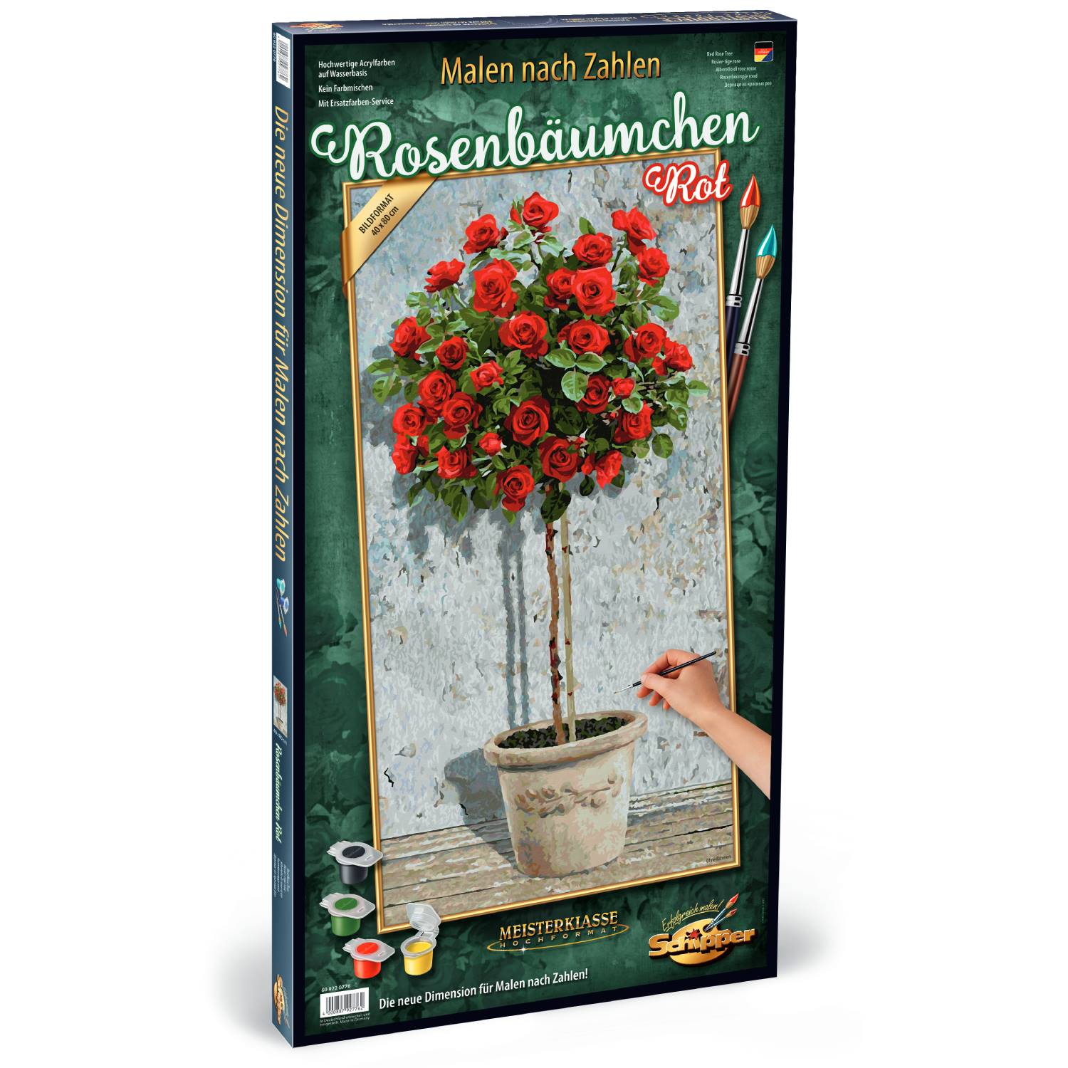 Kit pictura cu numere - Red Rose Tree, 40x80 cm | Schipper