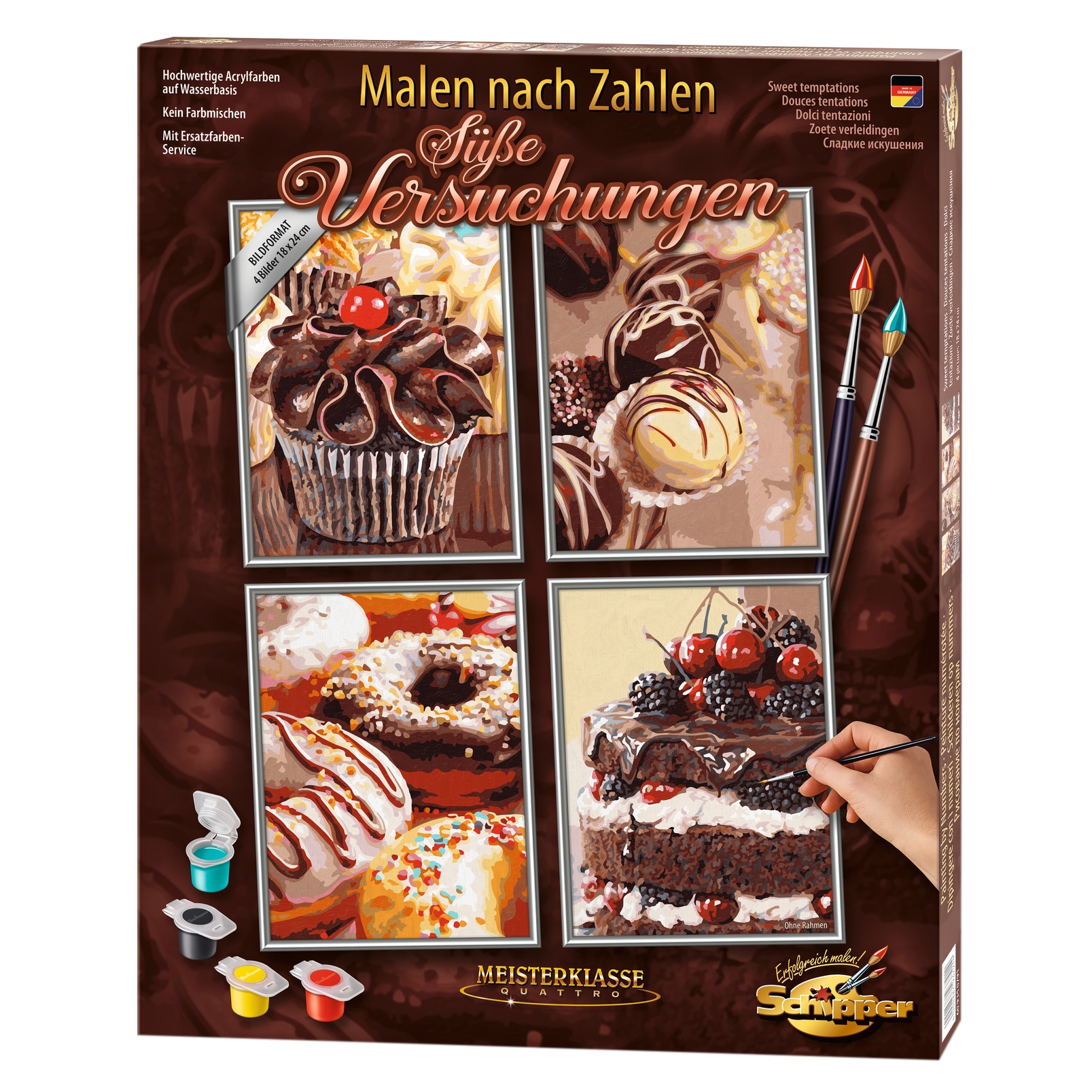 Kit pictura cu numere - Quattro - Sweet Temptations, 48x60 cm | Schipper