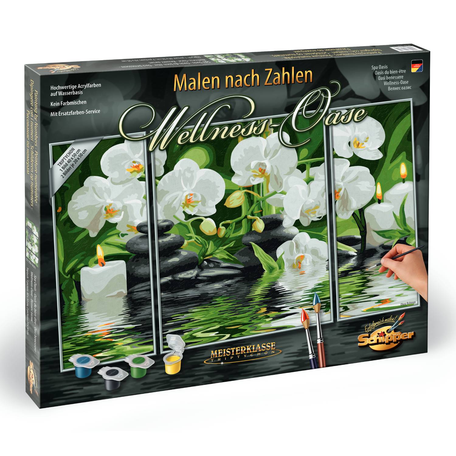 Kit pictura cu numere - Triptic - Spa Oasis, 50x80 cm | Schipper