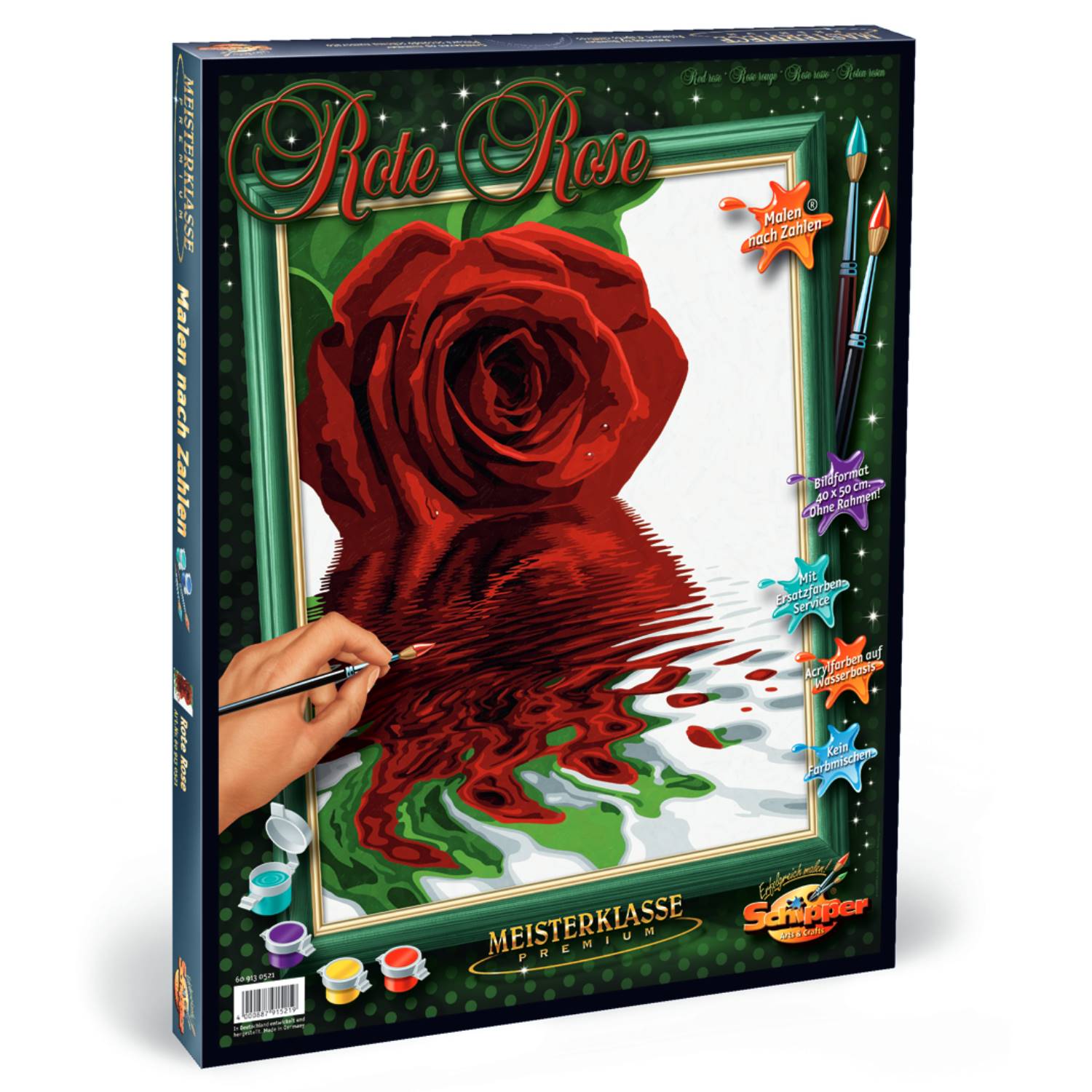 Kit pictura cu numere - Red Rose, 40x50 cm | Schipper