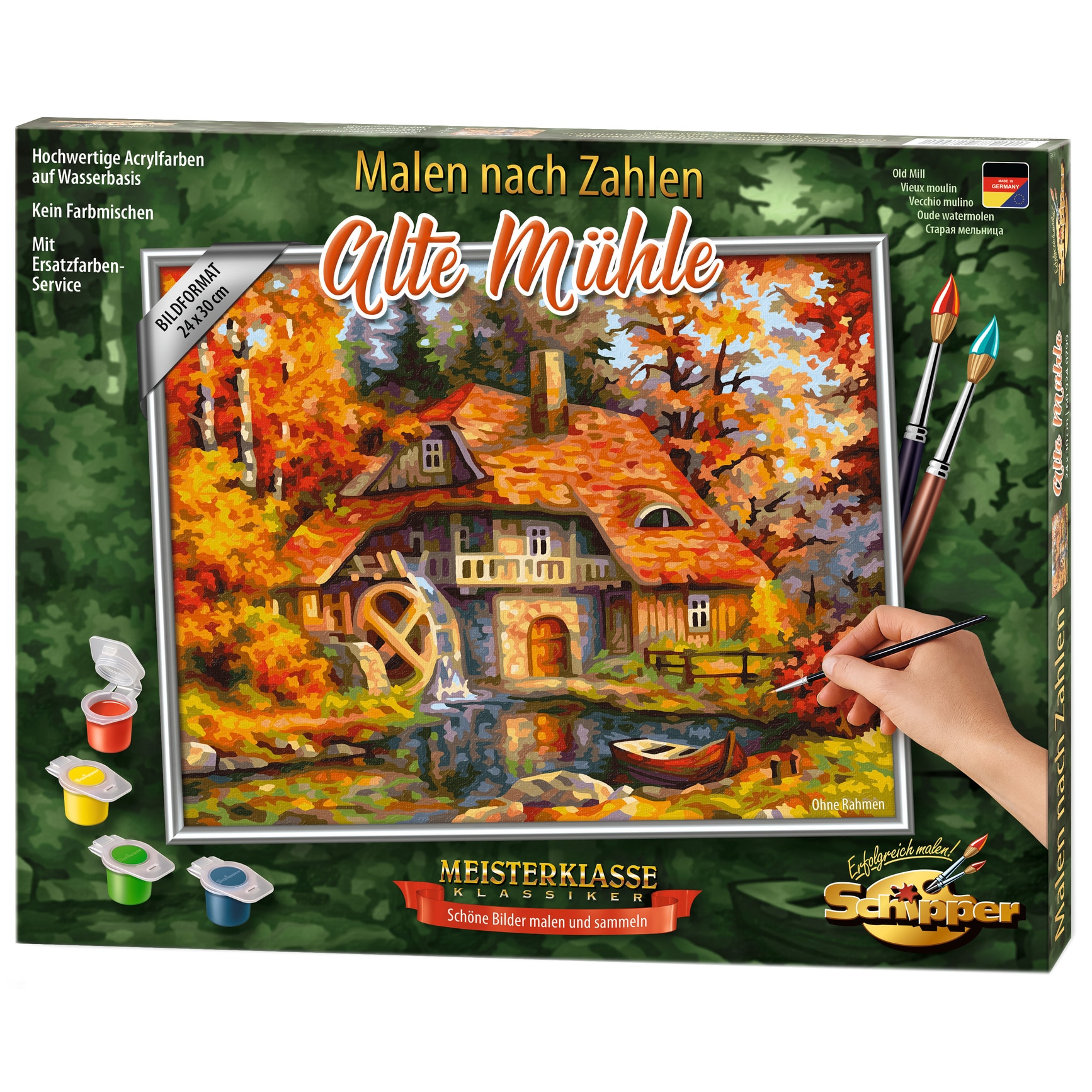 Kit pictura cu numere - Old Mill, 24x30 cm | Schipper