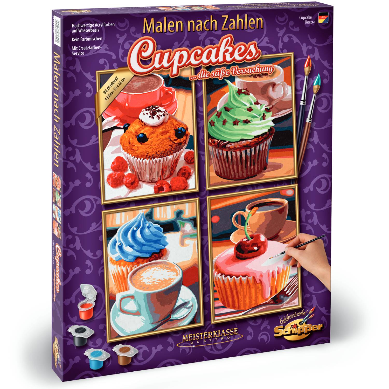 Kit pictura cu numere - Quattro - Cupcakes, 48x60 cm | Schipper