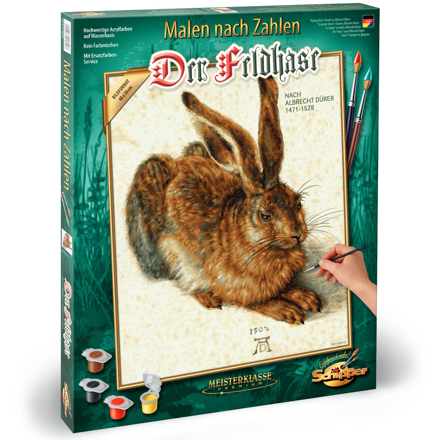 Kit pictura cu numere - Young Hare, 40x50 cm | Schipper