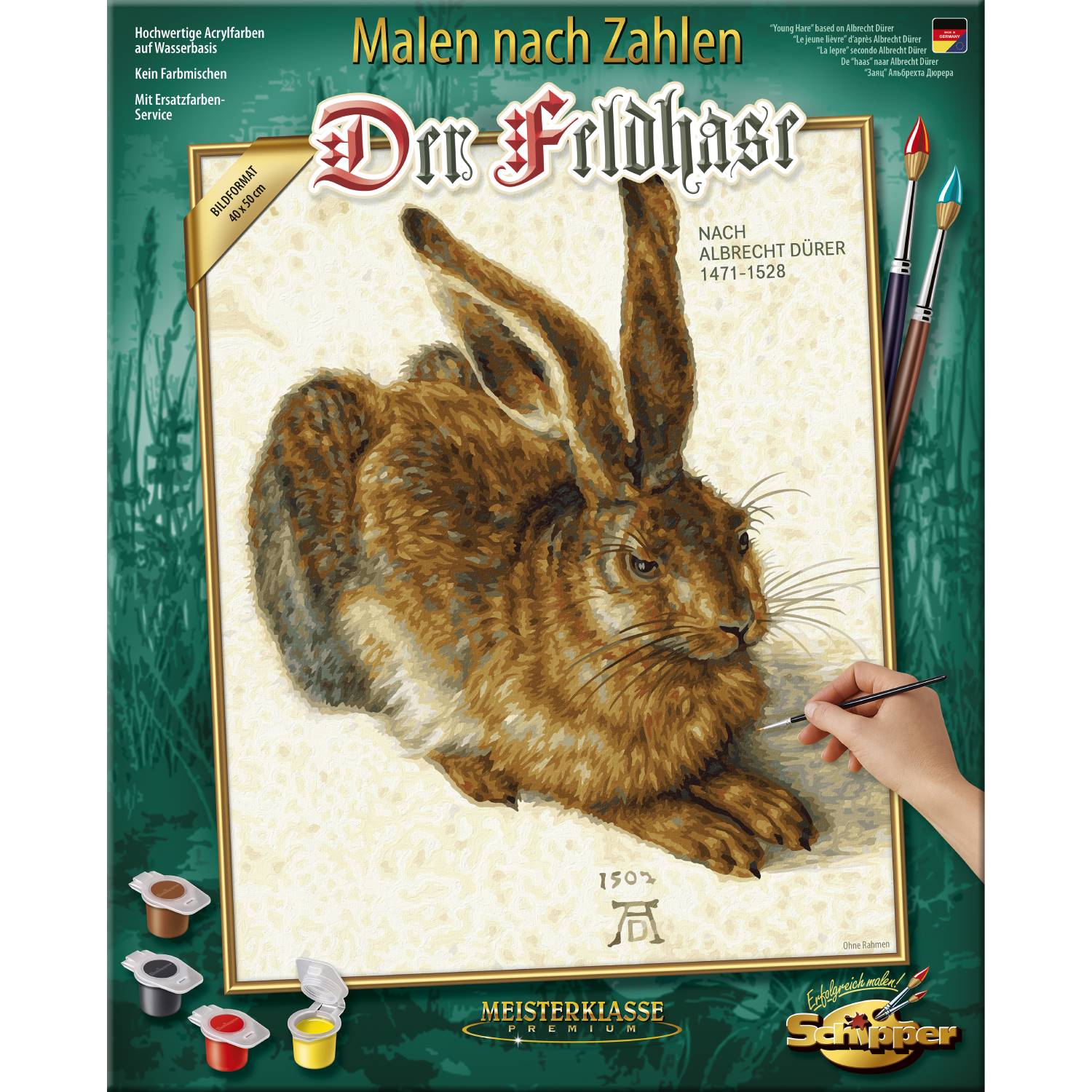 Kit pictura cu numere - Young Hare, 40x50 cm | Schipper - 4 | YEO