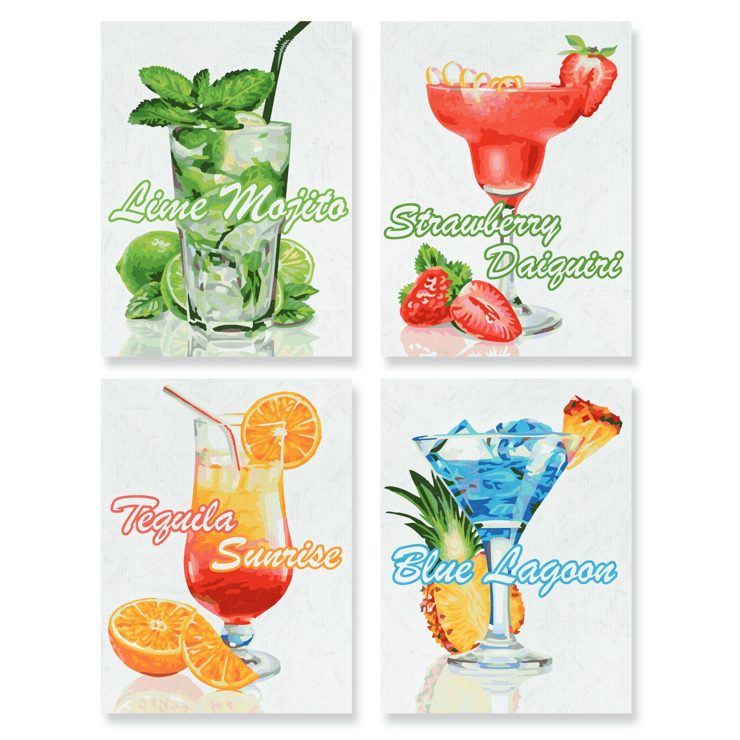 Kit pictura cu numere - Quattro - Cocktails, 36x48 cm | Schipper - 1 | YEO