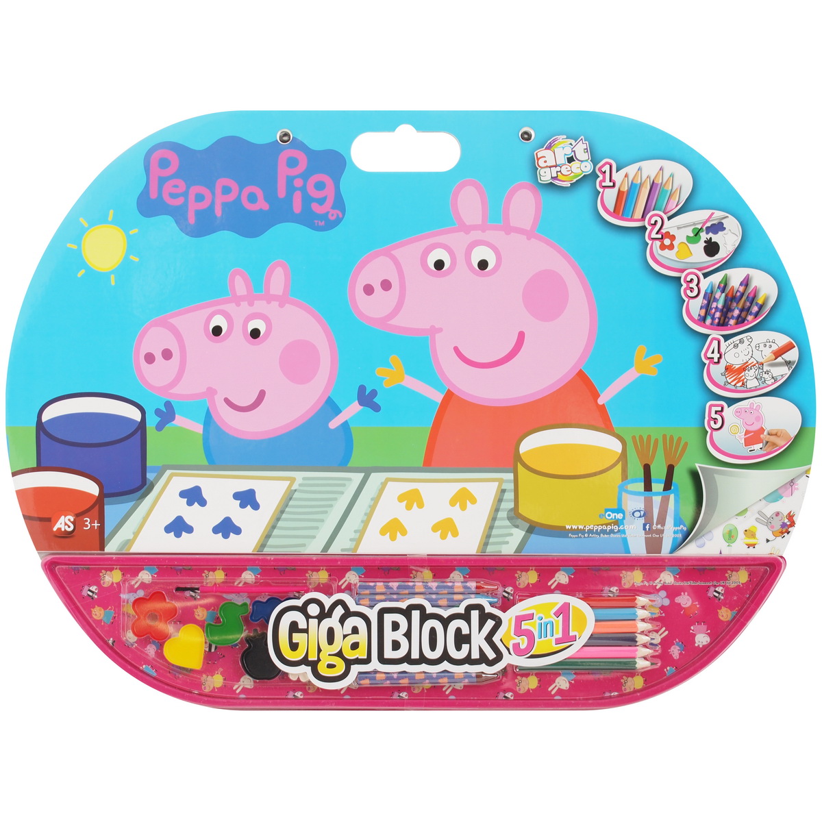 Set pentru desen 5 in 1 - Giga Block, Peppa Pig | AS