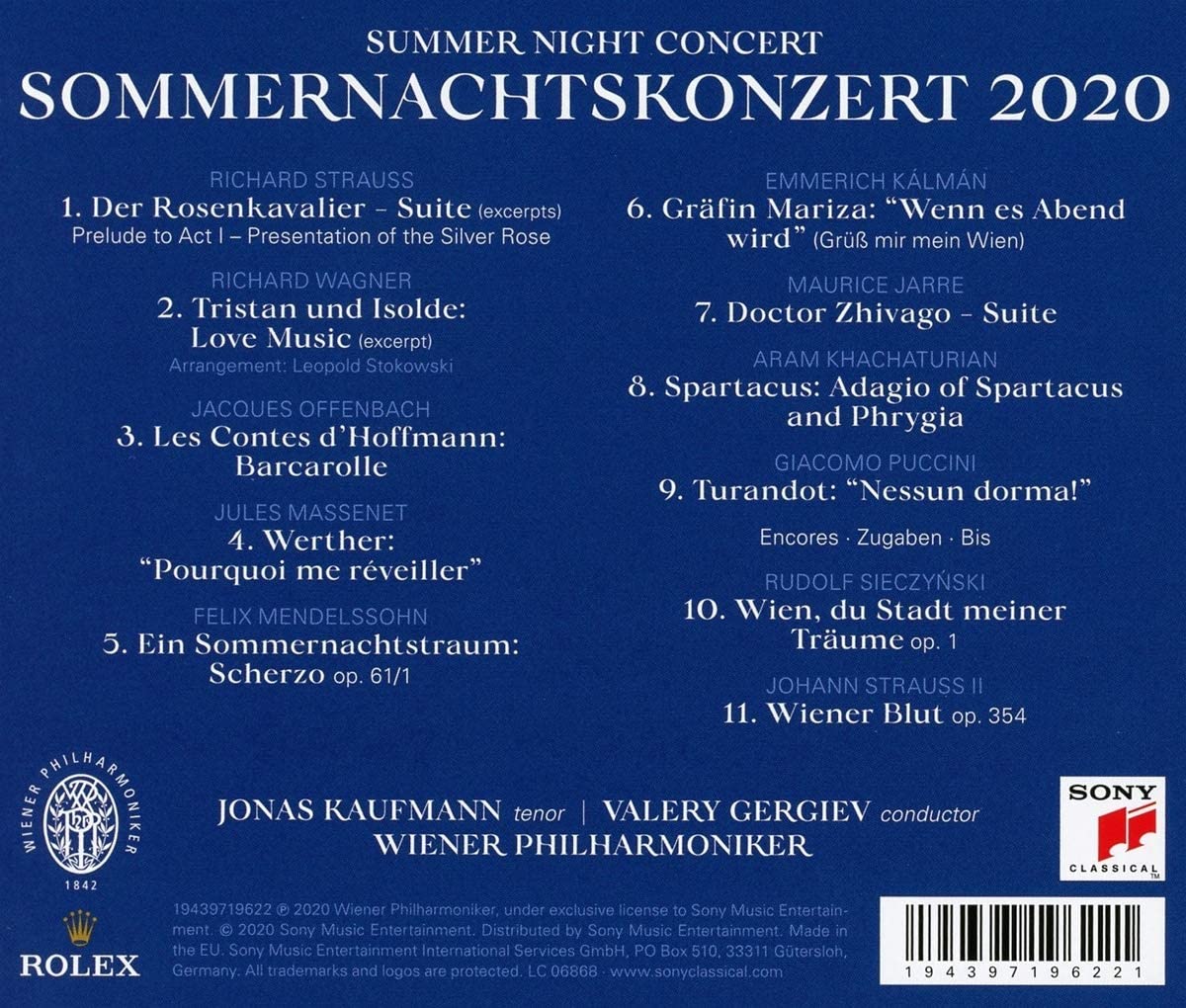 Sommernachtskonzert 2020 | Jonas Kaufmann, Valery Gergiev, Wiener Philharmoniker