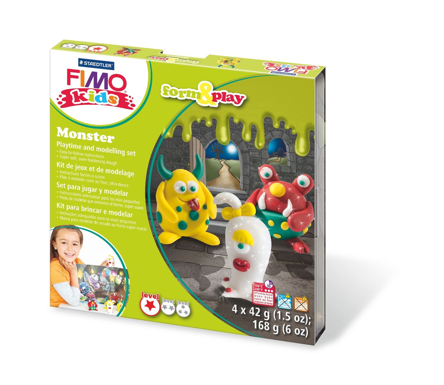 Set modelaj fimo kids - form and play - monster | Staedtler