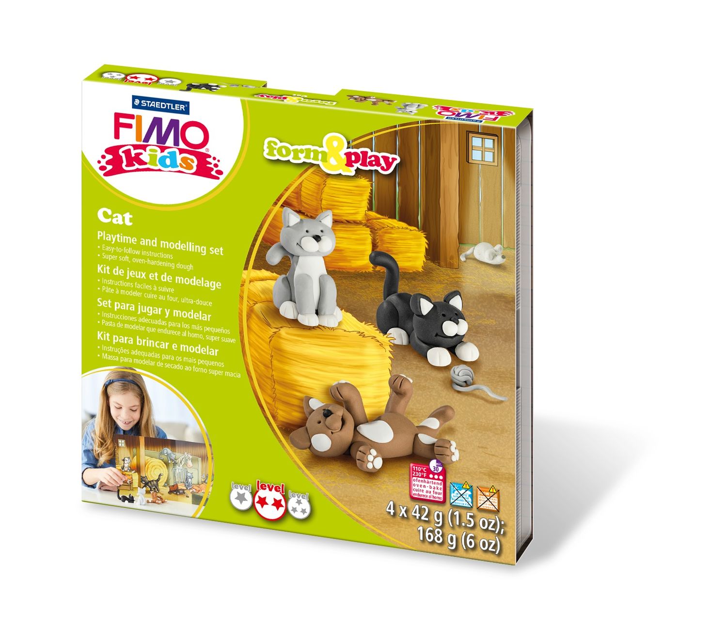 Set modelaj fimo kids - form and play - cat | Staedtler