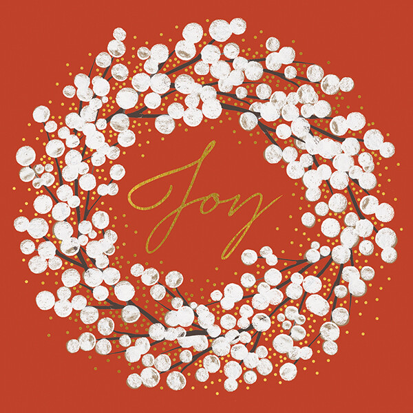 Felicitare - Joy White Berries Wreath | The Art File