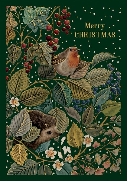 Felicitare - Merry Christmas - Robin and Hedgehog | The Art File