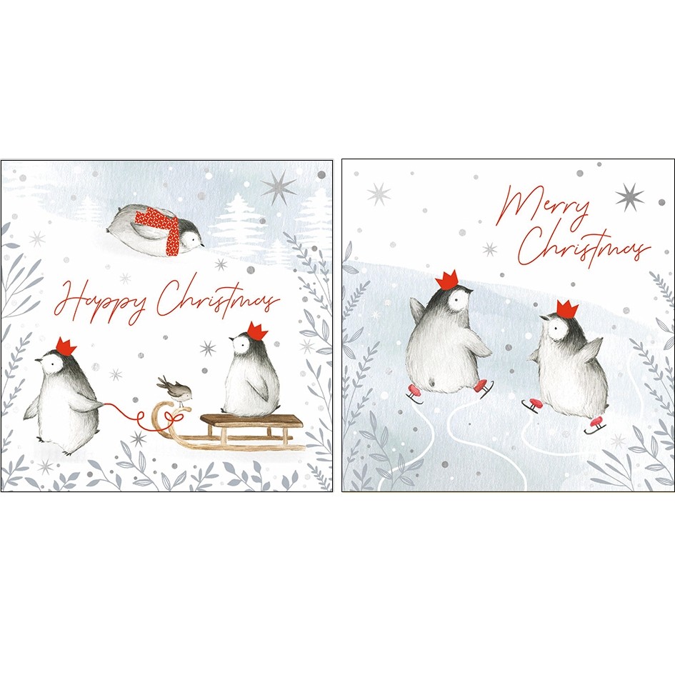 Felicitare - Playful Penguins Christmas - mai multe modele | The Art File