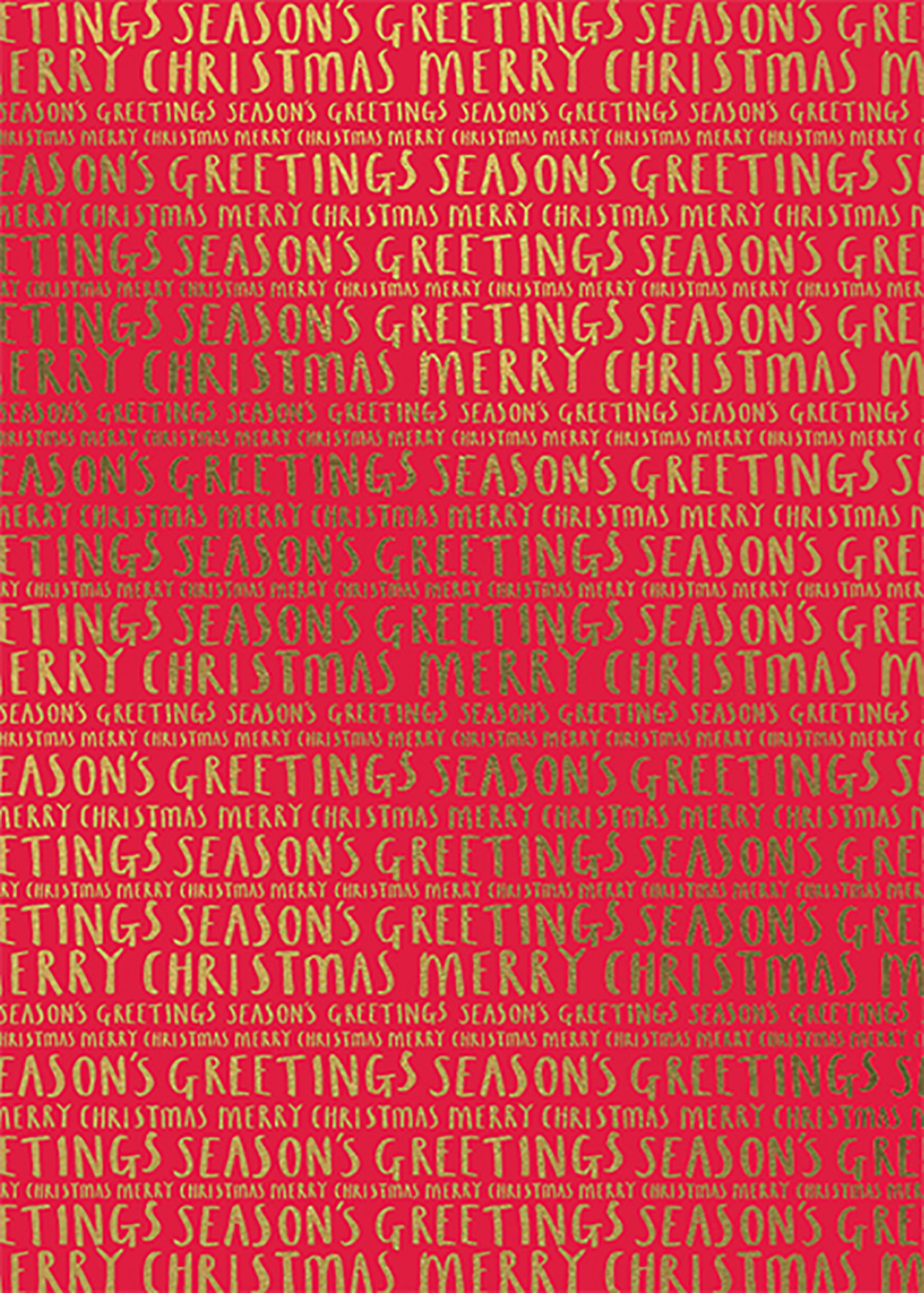 Hartie de impachetat - Christmas Gold Text on Red | The Art File