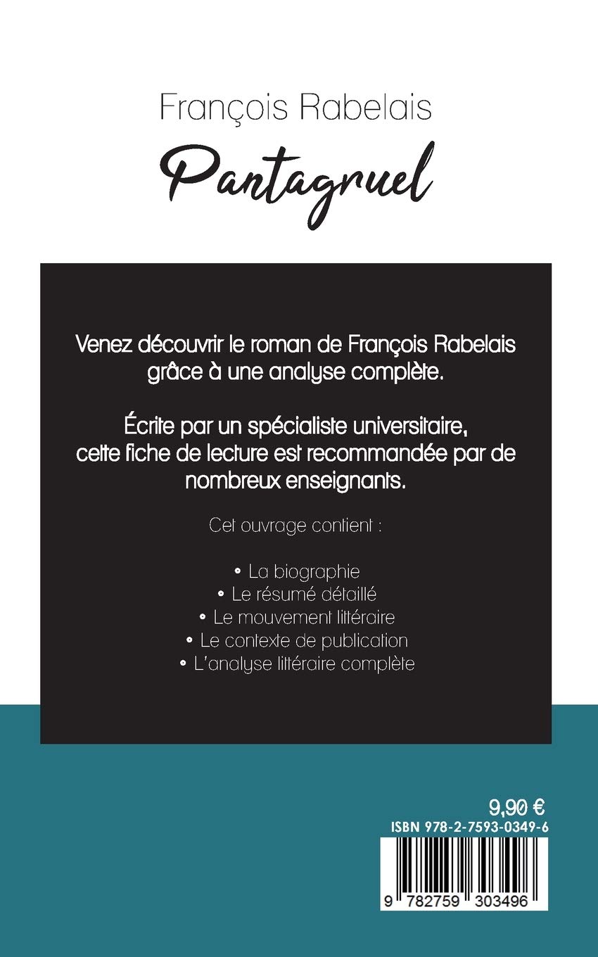 Pantagruel - fiche de lecture  | Francois Rabelais - 1 | YEO