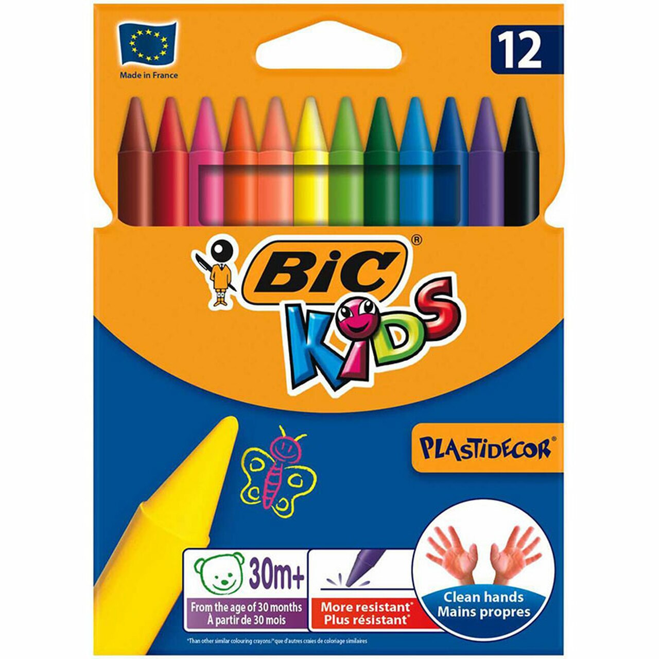 Set creioane cerate - Bic Kids Plastidecor, 12 culori | Bic