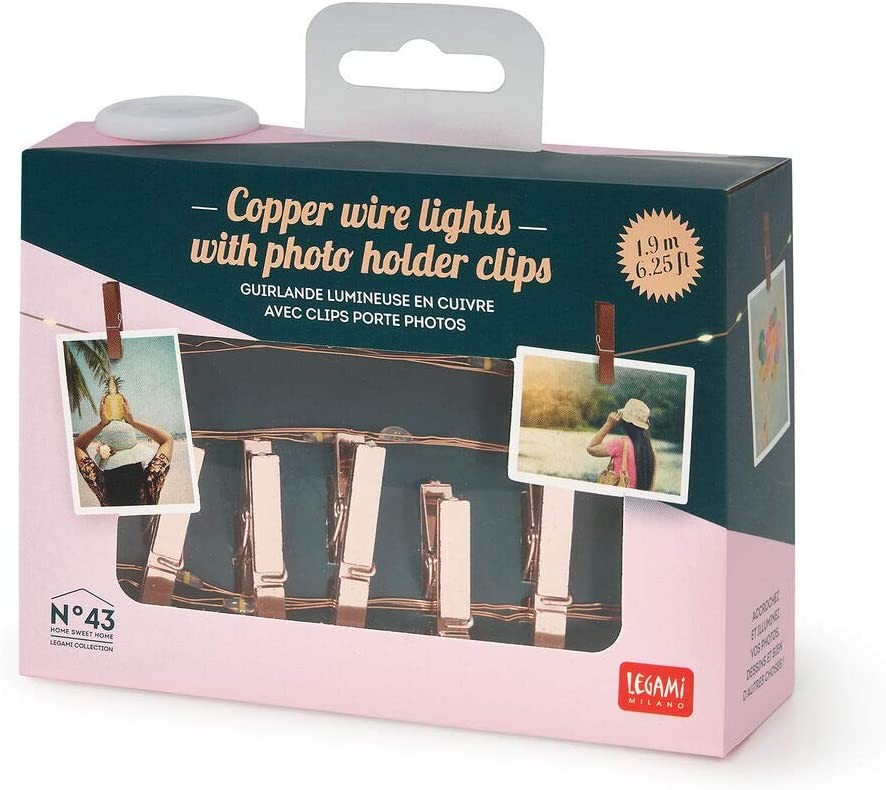 Luminite decorative - Copper Wire Lights With Photo Holder Clips | Legami