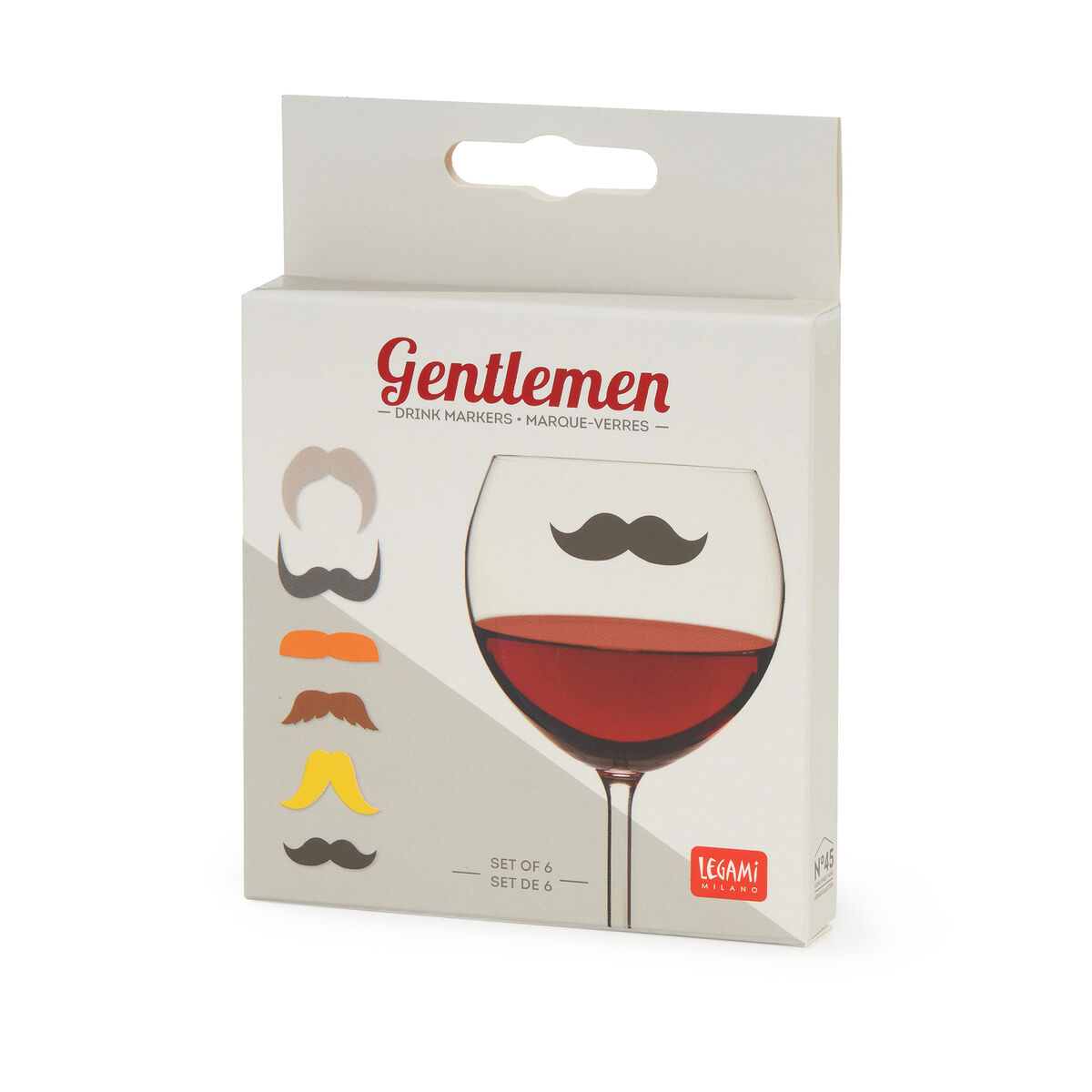  Set markere pahar - Gentlemen, set of 6 drink markers | Legami 