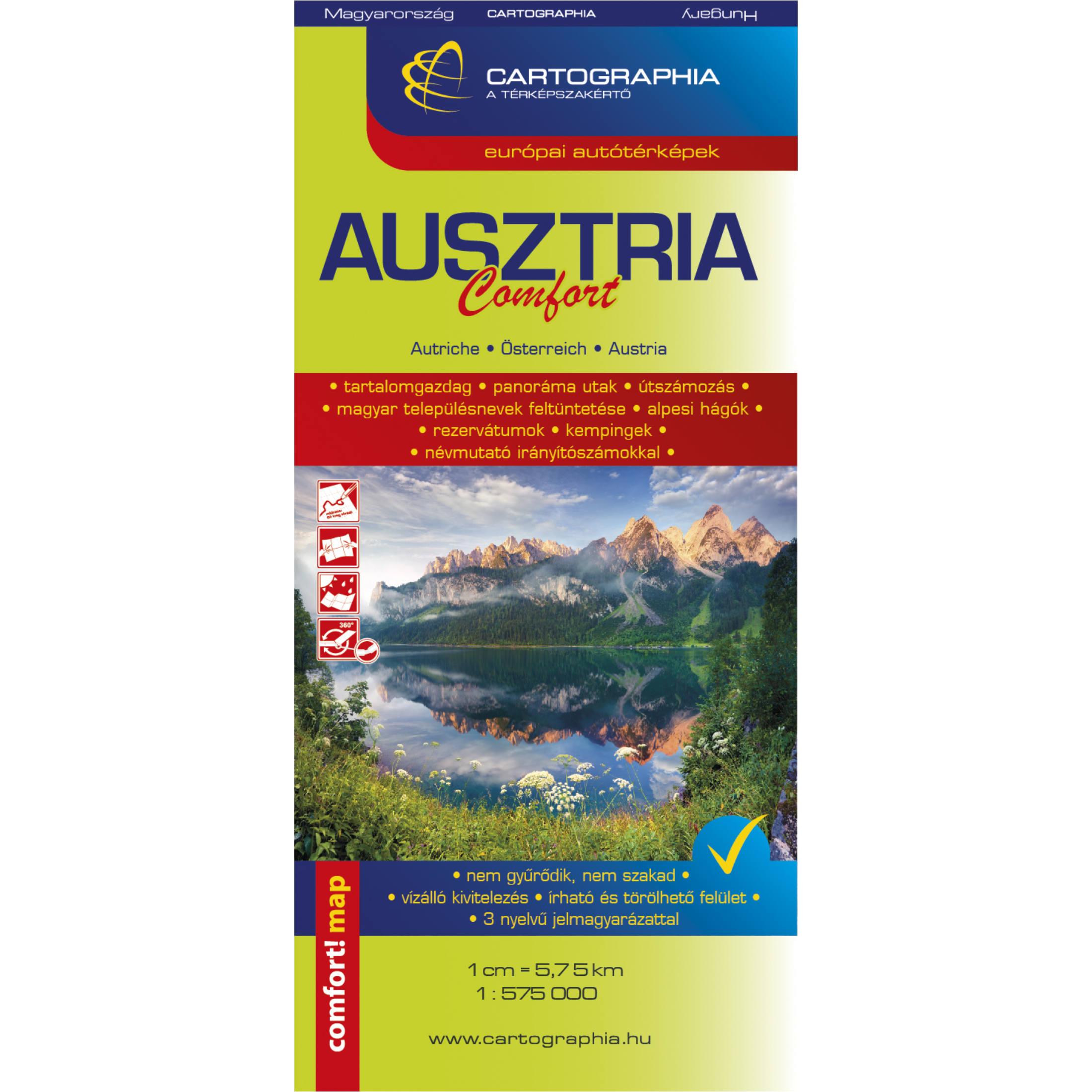 Vezi detalii pentru Ausztria Comfort laminalt terkep 1:575000 | 