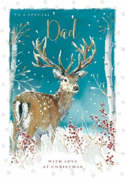 Felicitare - Dad Stag - Silver Birch Glittered | Ling Design