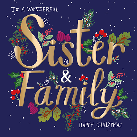 Felicitare Craciun - To a Wonderful Sister & Family | Ling Design