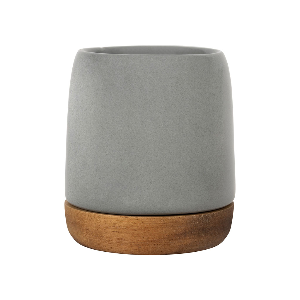 Ceasca - Nordika Grey 100ml, stoneware+acacia wood