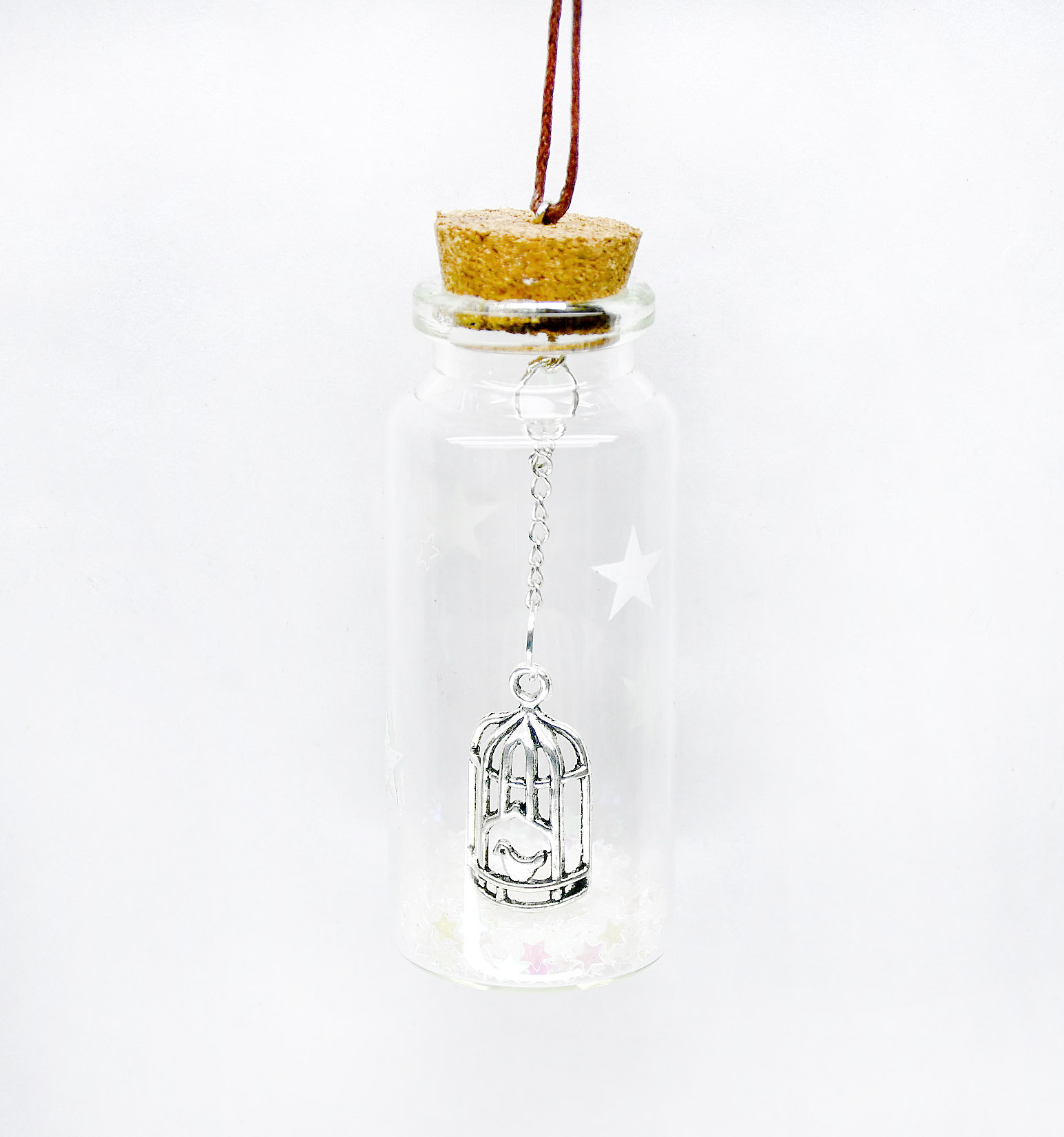 Decoratiune Craciun - Glass Bottle, colivie pasare | Everbright Gifts
