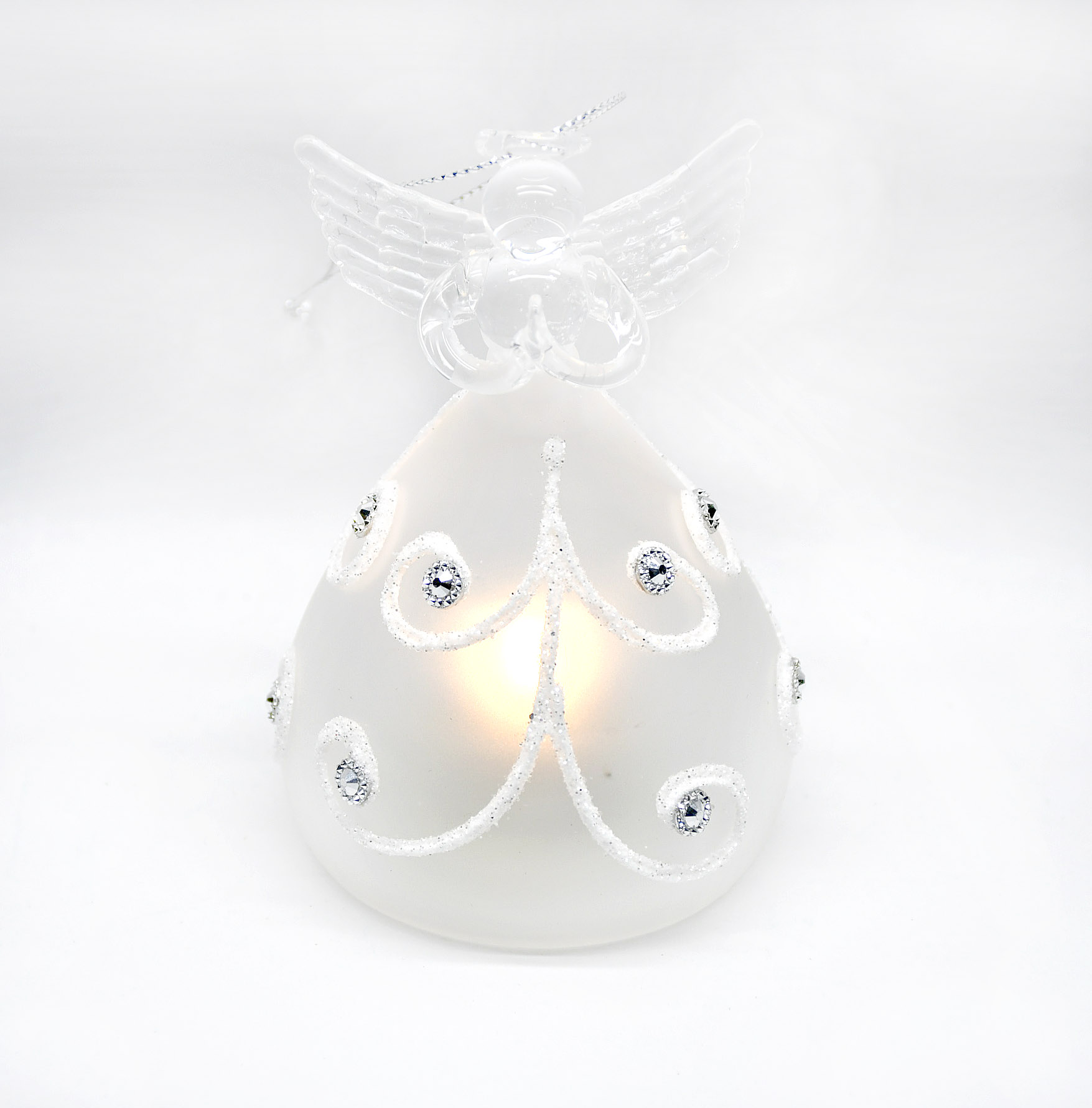 Decoratiune Craciun - Glass Angel with Light, spirale | Everbright Gifts
