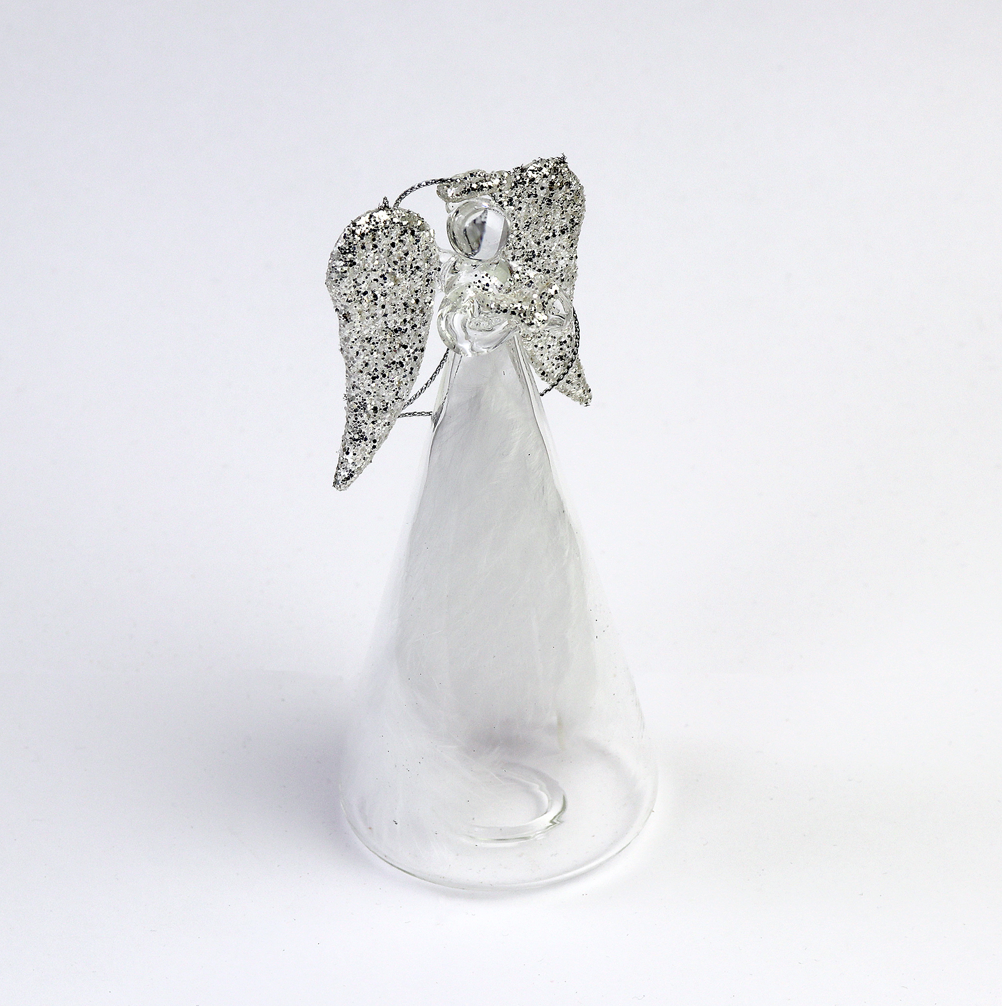 Decoratiune Craciun - Glass Angel with Feather | Everbright Gifts