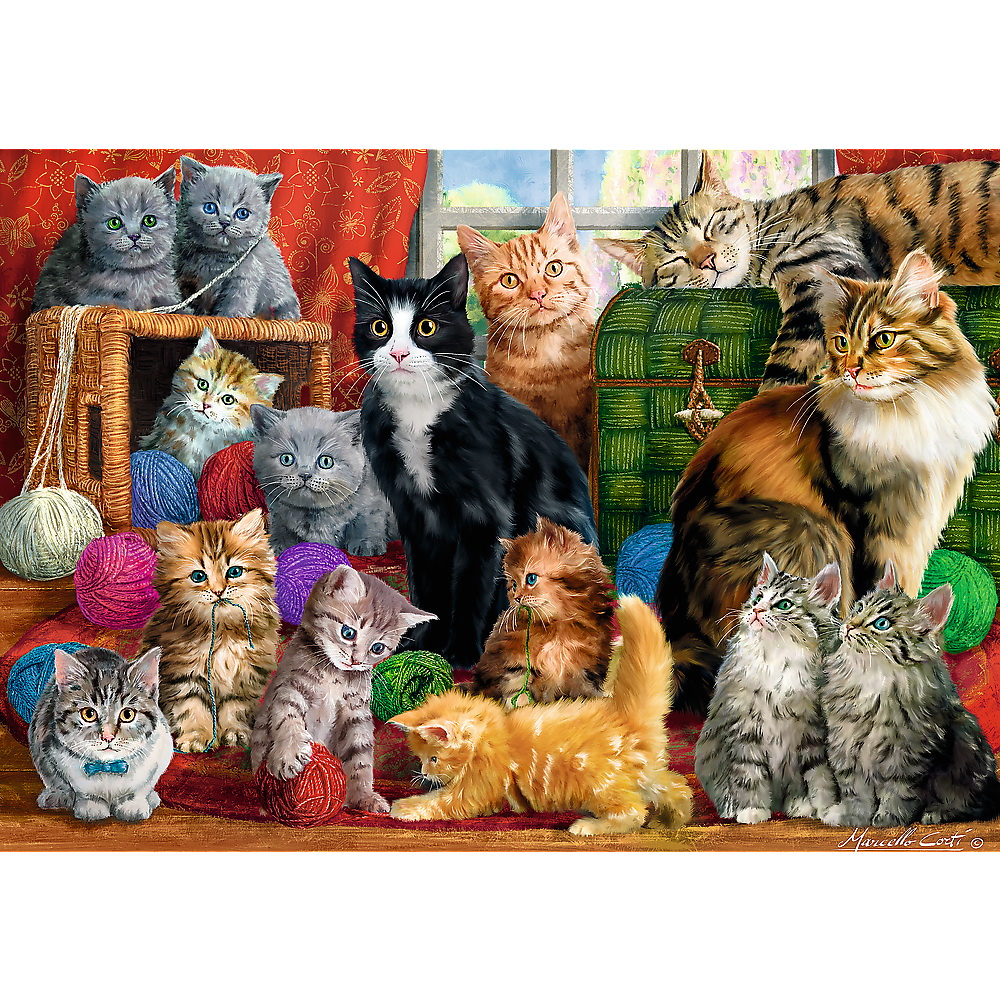 Puzzle 1000 piese - Intalnirea pisicilor / Feline Meetin | Trefl