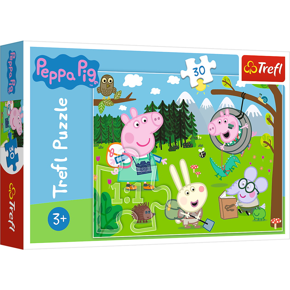 Puzzle 30 piese - Peppa Pig in drumetie | Trefl