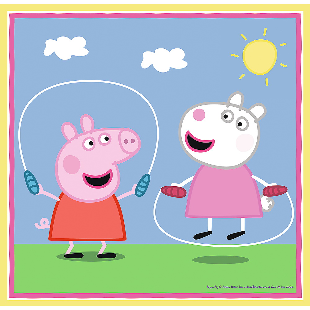 Puzzle 3 in 1 - Peppa Pig Playing at School | Trefl - 3