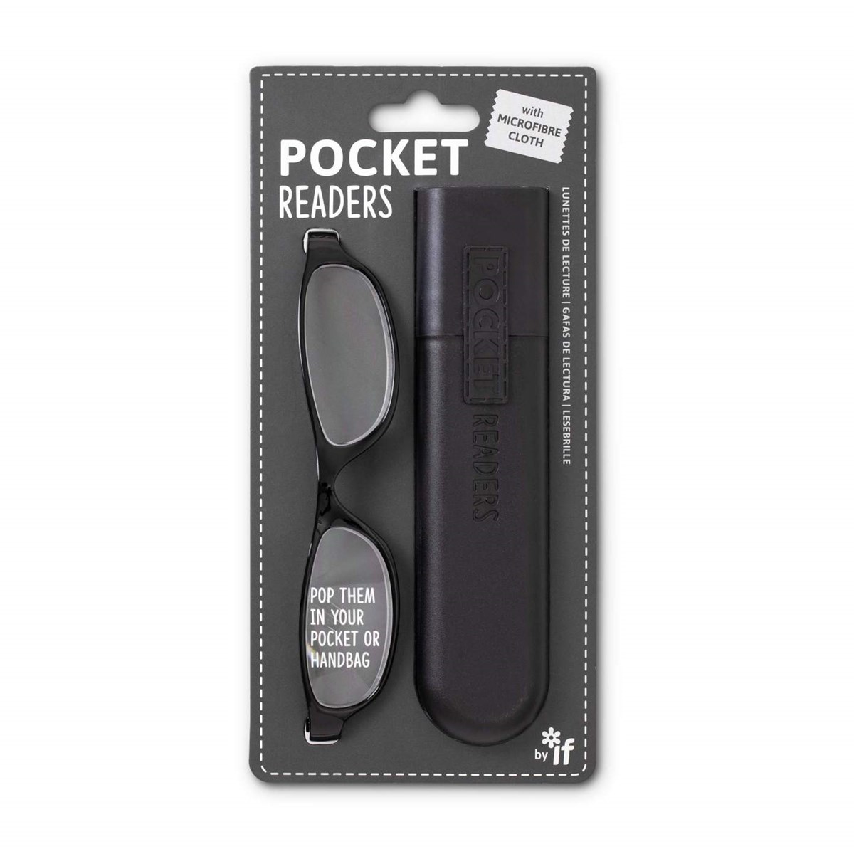 Set toc si ochelari - Pocket Readers - Black +1.5