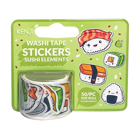 Banda adeziva -  Washi Tape Stickers - Sushi