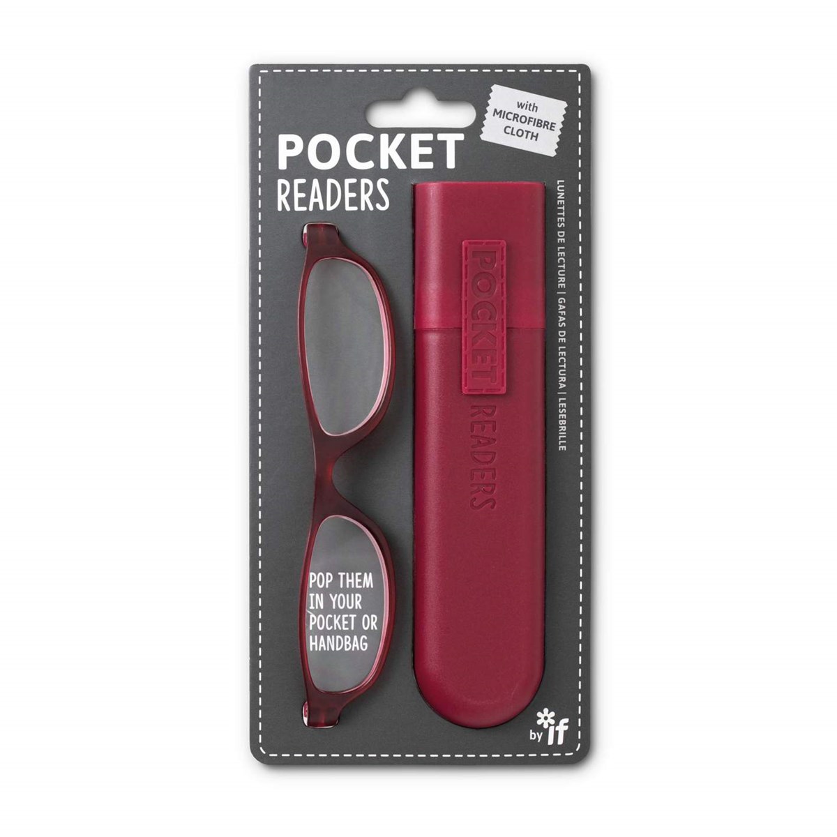 Set toc si ochelari - Pocket Readers - Red +1.5