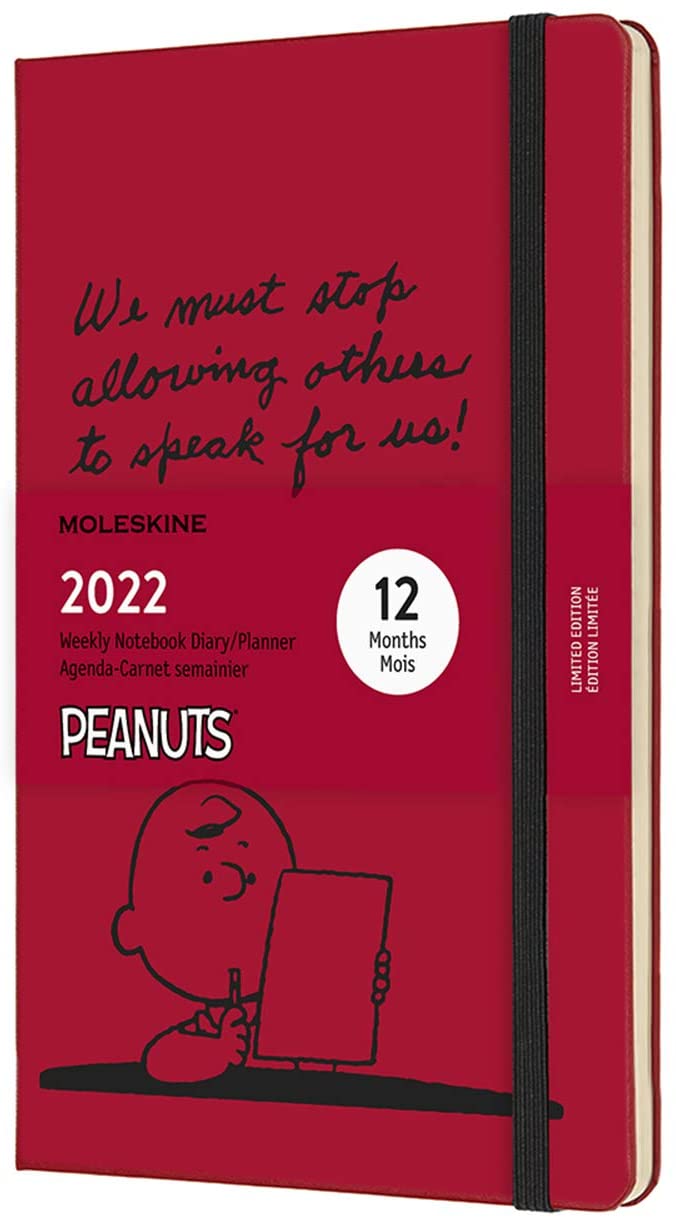 Agenda 2022 - 12-Month Weekly Planner - Large, Hard Cover - Peanuts - Scarlet Red | Moleskine