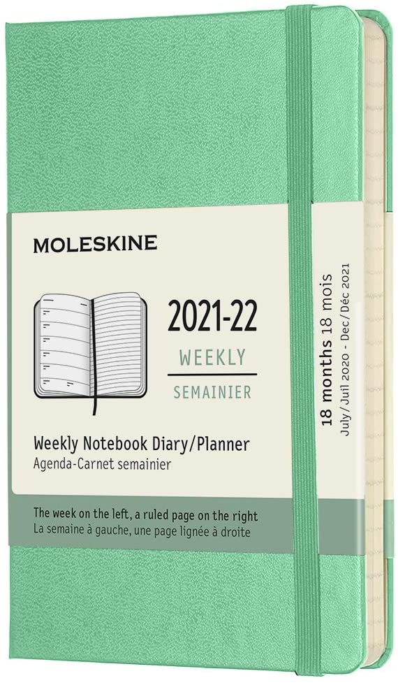 Agenda 2021-2022 - 18-Month Weekly Planner - Pocket, Hard Cover - Ice Green | Moleskine