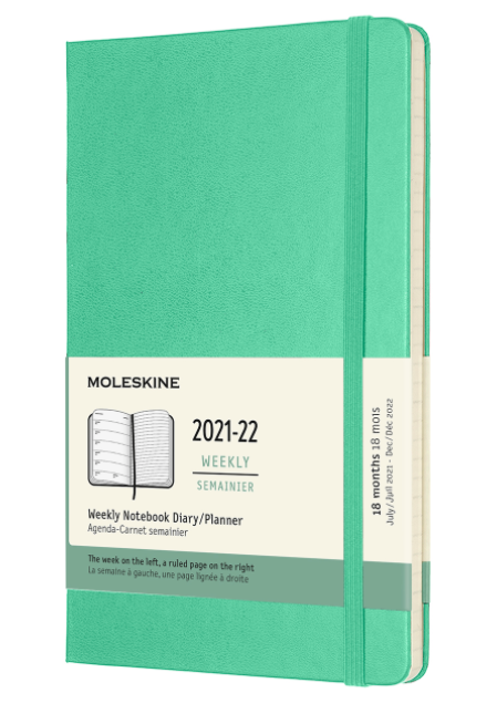 Agenda 2021-2022 - 18-Month Weekly Planner - Large, Hard Cover - Ice Green | Moleskine